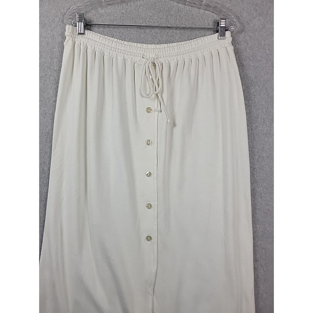 Bechamel 100% Cotton White Floral Embroidered Pull On Maxi Skirt Women's Large - Picture 2 of 10